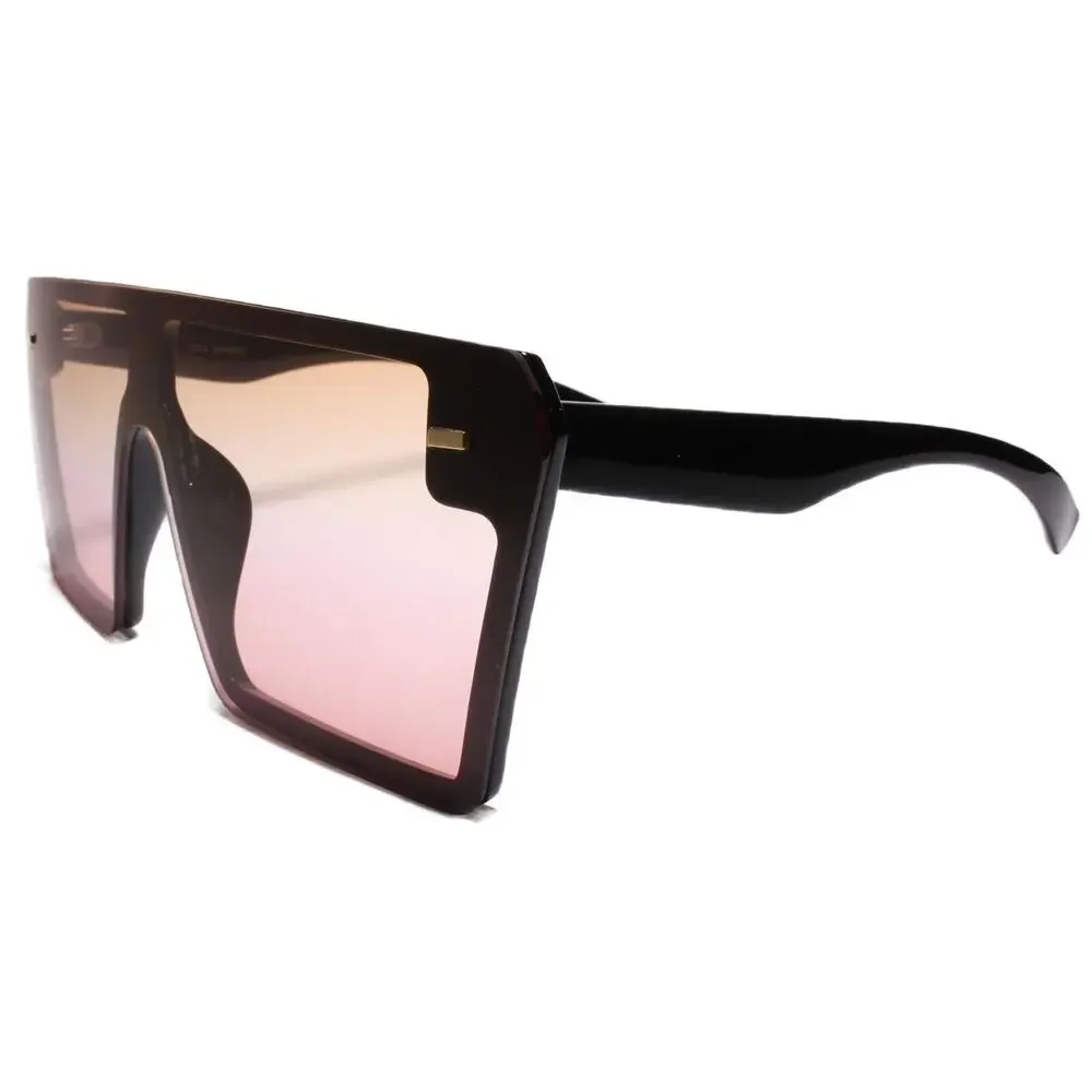 Kiss Oversized Square Sunglasses Brown Pink Gradient Lens 80s 90s